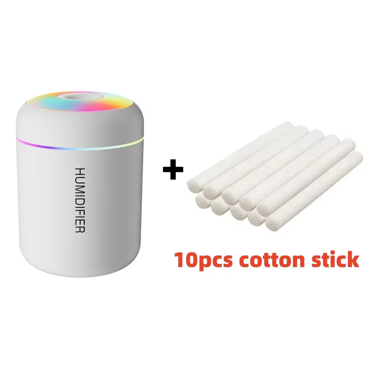 Mini Humidificador BLANCO LED USB 7 Colores | Silencioso y Portátil