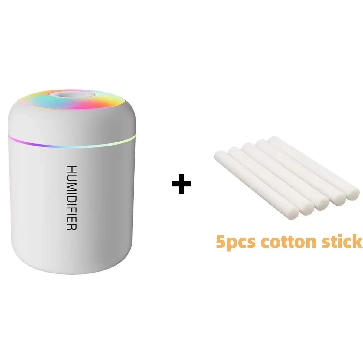Mini Humidificador BLANCO LED USB 7 Colores | Silencioso y Portátil